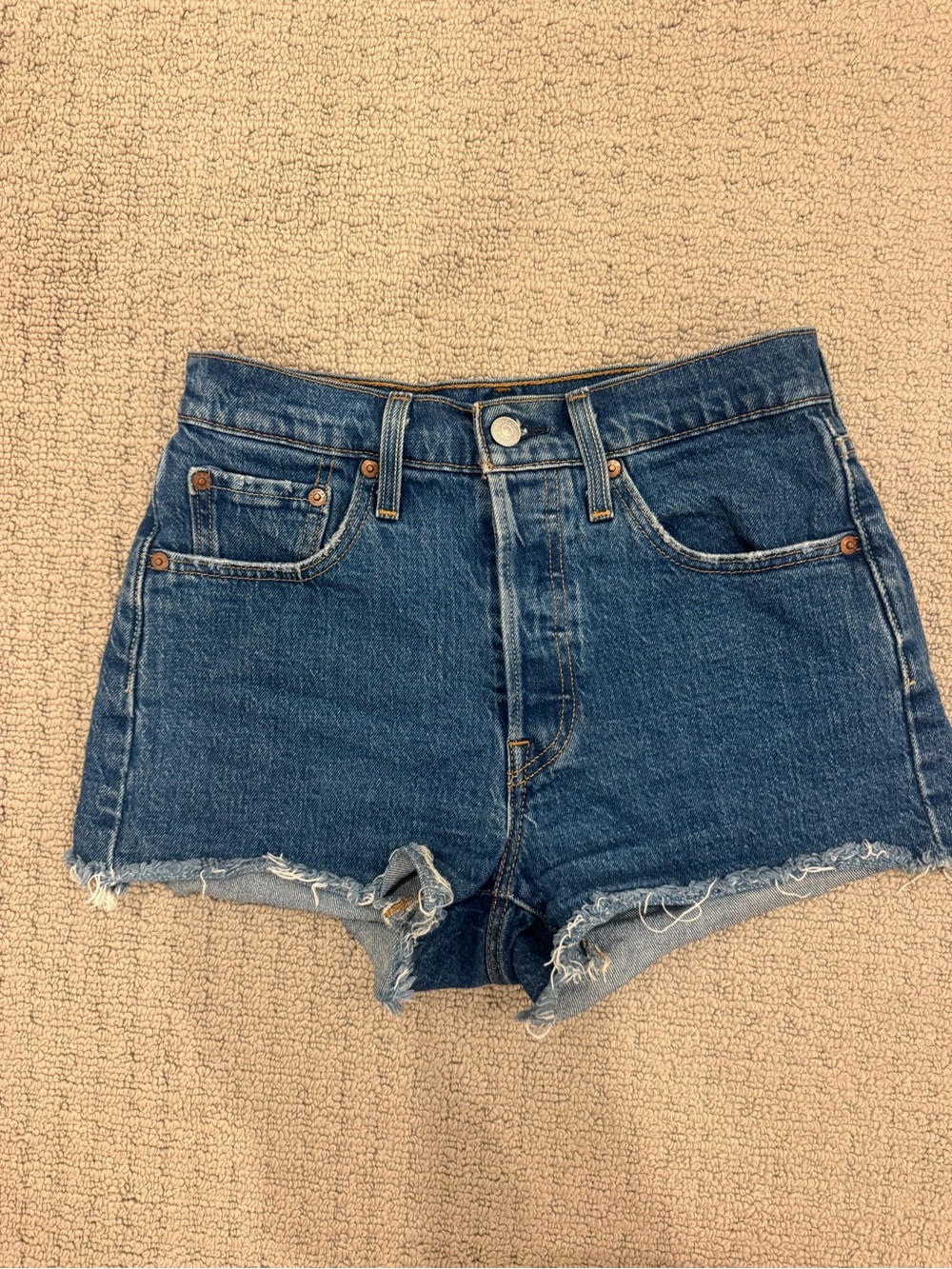 Levi's 501 Dark Blue High-Rise Denim Shorts